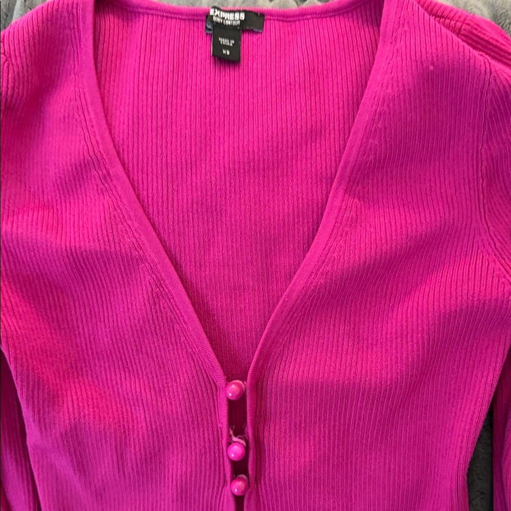 Express Women's Fuchsia Cardigan XS